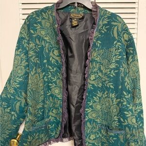 Alex Kim Chic Green and Gold Women's Blazer